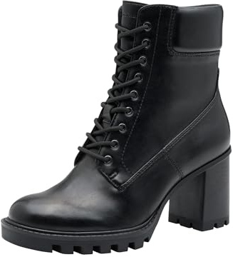 Tamaris Botín para mujer con cordones y tacón 1-25132-45, color negro mate, talla 41 EU, Negro mate, 41 EU