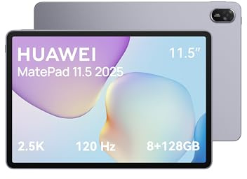 HUAWEI MatePad 11,5 2025, surfplatta 2,5K 120 Hz 11,5 tums skärm, 8 + 128 GB batteri, 10,100 mAh batteri, 40 W Supercharge, WiFi 6, Bluetooth 5.2, HUAWEI Note, grå, 6 månaders extra garanti endast hos