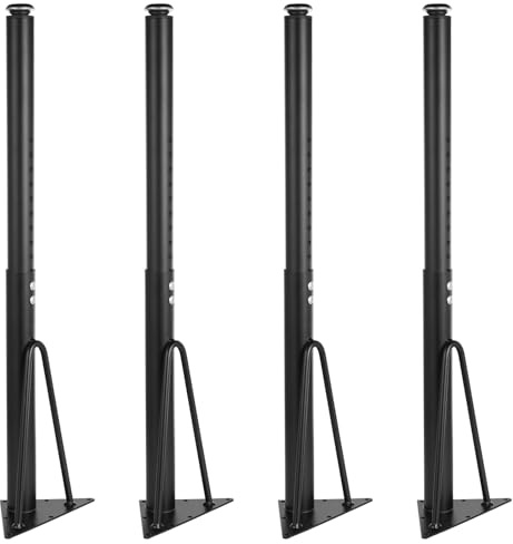 Hocamel Adjustable Table Legs 18-30 inch (45-75cm), Metal Desk Legs Ø45/50 mm with Screws, Telescopic Legs for Home and Office,Kitchen, Classroom Activity Table,Tabletops, DIY Desk, RV(4-Pack)-Black