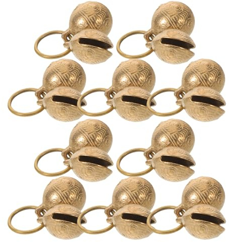 VICASKY 10pezzi Campanellini per Collare di Animali Domestici in Metallo Forma di Testa di Tigre Suono Melodioso per Cani e Gatti Accessorio Decorativo per Collare Sicuro per Cuccioli