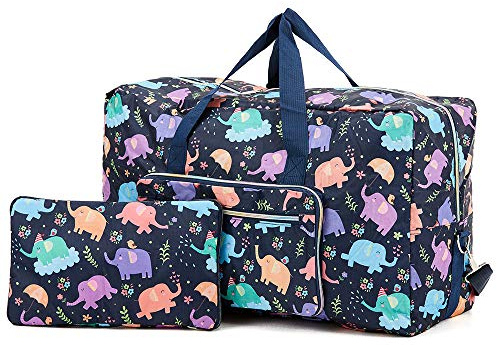 Arxus Grand Sac Fourre-Tout Pliable, Bagage à Porter, avec Bandoulière (Éléphant Bleu)