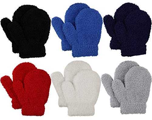 Jupsk Kleinkind Fäustlinge Winter handschuhe Korallenvlies Babyhandschuhe für Kinder Mädchen Jungen 1 2 3 4 Jahre alt, Skihandschuhe 6 Paare