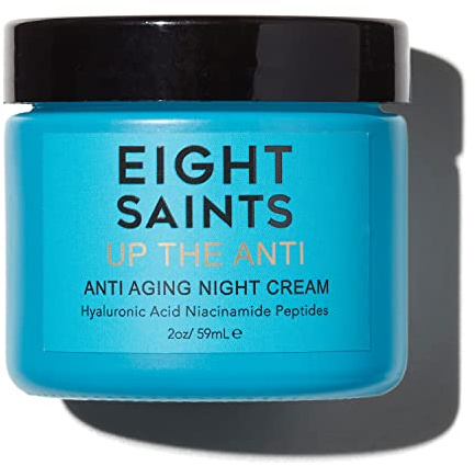 Eight Saints Skin Care Up the Anti Night Cream Face Moisturizer to Reduce Fine Lines and Wrinkles, Natural and Organic Anti Aging Cream For Face & Neck with Niacinamide and Hyaluronic Acid, 2 Ounces