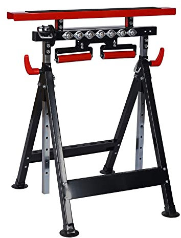 XPOtool Multifunktions-Arbeitsbock mit 4 Funktionen, 83-129 cm hoch, max. 200 kg Traglast, Rollenbock und V-Rollenbock, Klappbock höhenverstellbar