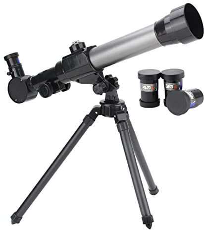 Abonda Kinder-Teleskop mit Stativ, optisches Refraktor-Teleskop mit HD-Okularen, tragbares Reise-Monokular zum Beobachten von Monden, Sternen, Landschaften