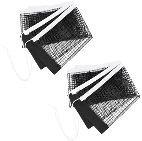 GNHG Tischtennis Netz,Tischtennisnetz für jeden Tisch, Nylon Tischtennis Ersatznetz, tragbares Ping Pong Netz für Outdoor & Indoor, Schwarz 2 Stück