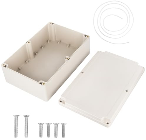 QWORK® Caja de derivación, para exterior iluminación cable de conexión eléctrica, IP66, plástico ABS,gris, 230 * 150 * 85mm