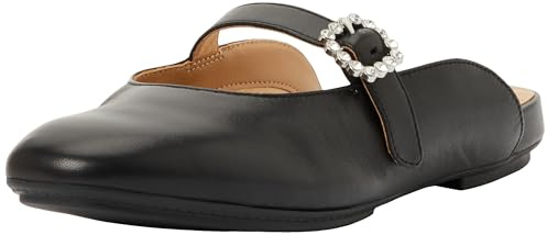Fitflop Sandali Bassi da Donna Delicato con Fibbia in Cristallo Mary-Jane, Nero, 6.5 UK Narrow