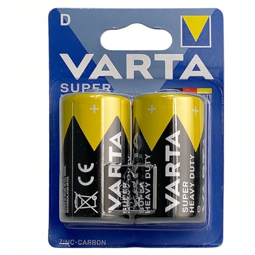 Batterie Torcia D LR20 Superlife Power Zinco | 1 Confezione 2 pz | Potenti e Durature per Dispositivi ad Alto Consumo | per Giocattoli, Torce LED e Dispositivi Elettronici