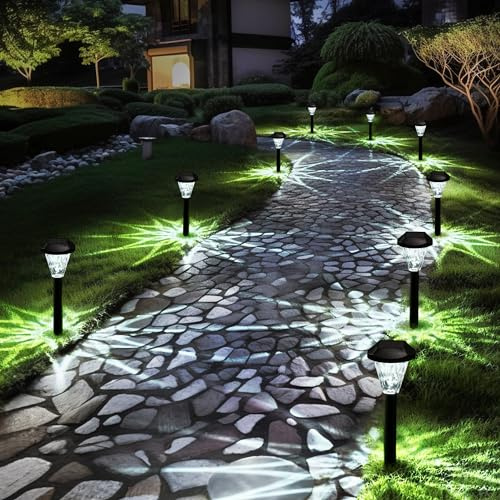 GIGALUMI Lot de 16 lampes solaires d’extérieur pour terrasse, pelouse, cour, jardin et paysage