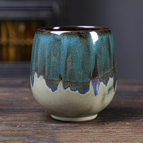 KYSUN Tazas de Café Espresso, 170 ml Tazas de Café de Cerámica, Tazas de Capuchino, Tazas de Café Expreso de Cerámica, Tazas de Café de Gres Taza de Té, para café expreso, moca, té, Macchiato (Azul)