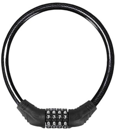 HunicandIU Antivol combiné pour vélos, câble antivol pour vélos - Cadenas à chaîne pour vélos à 4 chiffres avec code numérique,Serrure de vélo sans clé robuste et réinitialisable pour vélos et motos