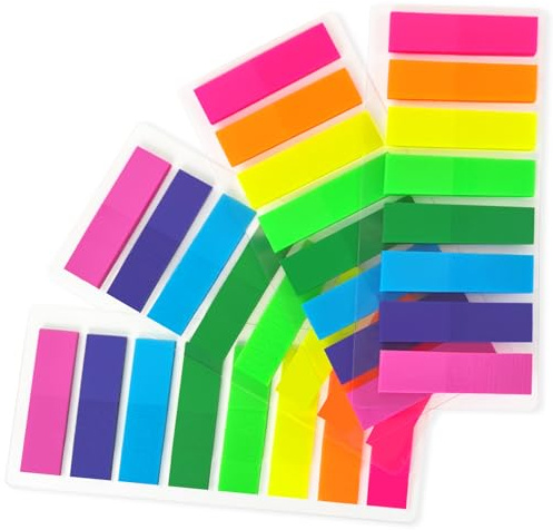 OWLKELA 800Pcs Colored Sticky Tabs, Writable & Repositionable Book Tabs, Transparent Index Tab for Page Marking, Sticky Notes for Annotation, Classification, School & Office