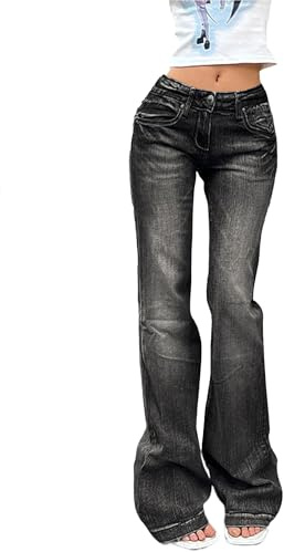EMMIOL Jean Bootcut Femme Coton Elastique Denim Évasés Pantalon | Jean Femme, Y2K 90s Streetwear Vintage, Flare Slim, Confortable Élégante Curvy Jeans