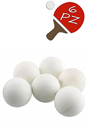 Vetrineinrete® Palline da Ping Pong 6 Pezzi Palle per Tennis da Tavolo Bianche Pallina in ABS per Giocare allenamenti Sport per Principianti ed esperti 06477