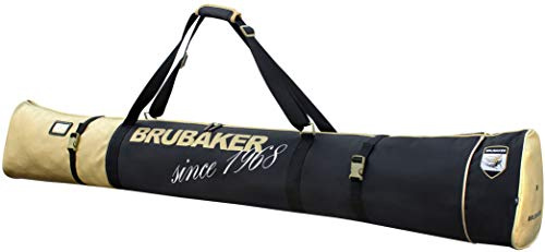 Brubaker Carver Pro St. Moritz skidryggsäck för 1 par skidor och käppar svart guld – 190 cm