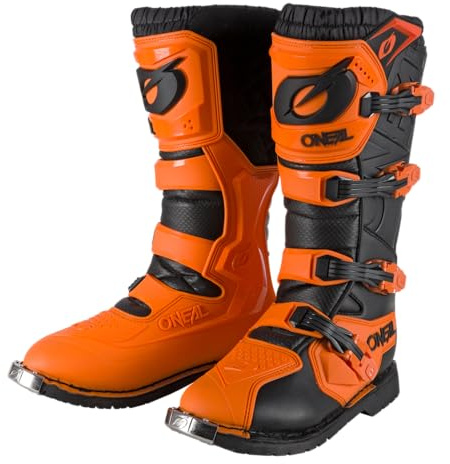 O'NEAL | Botas de Motocross | Motocicleta de Enduro | Comodidad gracias a la plantilla Air-Mesh, cuatro hebillas, material sintético | Botas Rider Pro | Adulto | Naranja | Talla 48