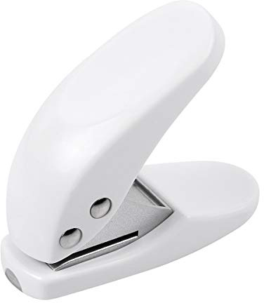 Mini Hole Puncher, 10 Sheets Punch Capacity, Single Ring Cute Handheld Hole Punches for Paper, Scrapbooks Paper, Crafts, Stationery, Gift Bags (White)