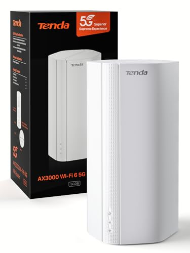 Tenda 5G06 5G Router mit SIM-Karte, Dual-SIM, LTE 5G WLAN Router, AX3000 Dualband Wi-Fi 6, 2,5-Gigabit-Port, bis zu 4,67 Gbit/s für Zuhause/Büro/Wohnmobil, Mesh WiFi+, WPA3, Plug-and-Play