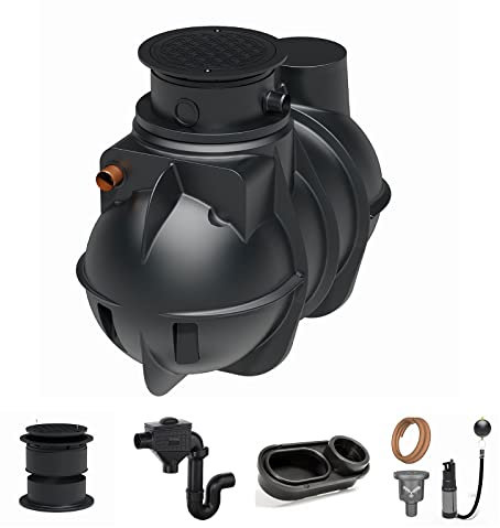 Zisterne Erdtank 2000 Liter Komfort III inkl. Ausgleichsdom, Deckel, Regenwasserfilter mit Siphon, beruhigtem Zulauf und Regenwasserpumpen-Set - Regenwasserbehälter bzw. Regenwassertank unterirdisch