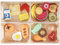 Food Groups - Wooden Play Food Sets, Pretend Play Kitchen Toys, Toy Food Accessories for Toddlers 1-3, Wood Play Fake Food for 1 2 3 Year Old Boys Girls Birthday Gift