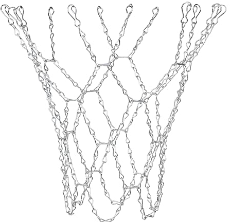 OUTLINER | Basketballnetz Mit S Haken | Für Standard-Ringe | Wetterfest | Metall | Für Indoor- und Outdoor-Bereiche