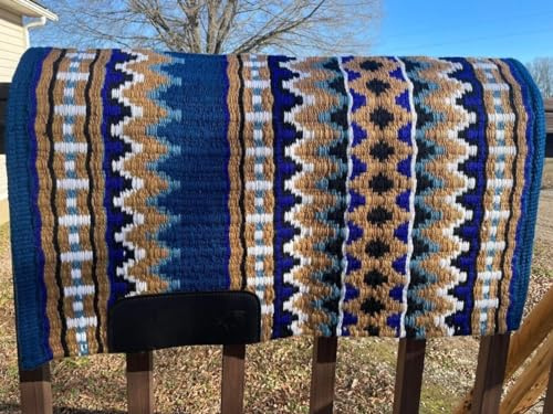 EQUIGEAR Horse Western Ranch Sottosella/Coperta da sella Western in lana neozelandese con imbottitura in lana con sensore Flex (personalizzazione disponibile) AD42 (34 x 36)