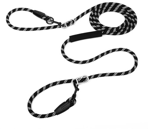 Hundeleine 3m Umhängeleine und Doppelleine, leicht für kleine bis große Hunde