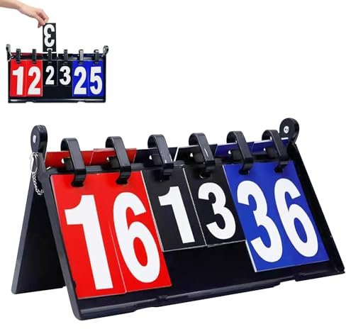 Tabellone segnapunti portatile, con funzione di visualizzazione a 4 cifre, indicatore di livello, contatore punteggio, segnapunti portatile, per pallacanestro, pallavolo, ping pong