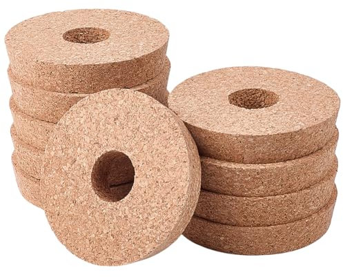 OLYCRAFT 10Pcs Cork Lids for Glass Planter 93~100mm Plant Corks with Center Hole Cork Stoppers for Hydroponic Plant Hydroponic Vase Lids Cork Replacement for Hydroponics Growing Vases