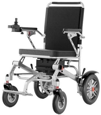 zhyunvd Sedia A Rotelle Elettrica Ultraleggera per Adulti,Sedia A Rotelle Elettrica Pieghevole Leggera Slim,Telaio in Alluminio,Carrozzina ELETTRICA per Disabili Ed Anziani 20A
