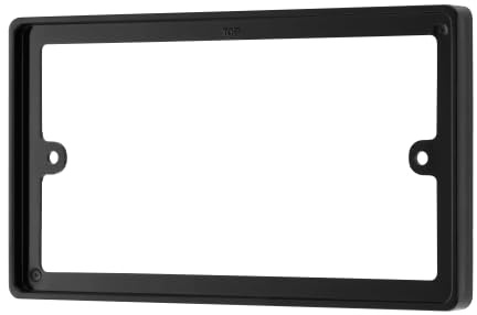 E4ALL 10mm Depth Square Spacer Frame Back Box Plate for 1-Gang and 2-Gang Switches/Sockets (Black, 2 Gang)