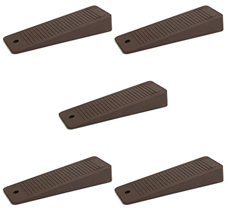 5 x Cuña para puerta/Tope para puerta de goma dura | sossai® TSK95 | Color: marron