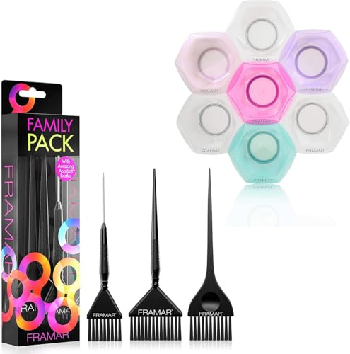 FRAMAR Juego de brochas para teñir el Cabello,FRAMAR Set de Cuencos de Peluquería Conectables