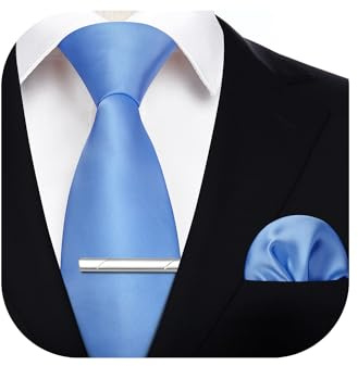 HISDERN Cravatta Uomo Multicolore con Fazzoletto e Fermacravatta Elegante Classico Cravatta Set per il Matrimonio Festa Lavoro Laurea