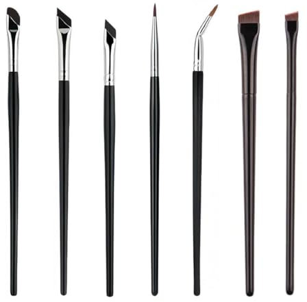 Hsthe Sea Set di pennelli per Eyeliner da 7 Pezzi, Pennello per Eyeliner ad angolazione fine, Eyeliner in Gel di precisione per Eyeliner, Sopracciglia, Cosmetici, Principianti