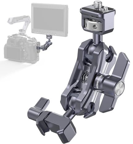 NEEWER Leichter Magic Arm, Gelenkarm mit 1/4 Schraube und NATO Klemme, einziehbarer Anti Twist Positionierungsstift, 360° Kugelkopf für Feldmonitore, Friktionsarm kompatibel mit SmallRig Cage, UA072
