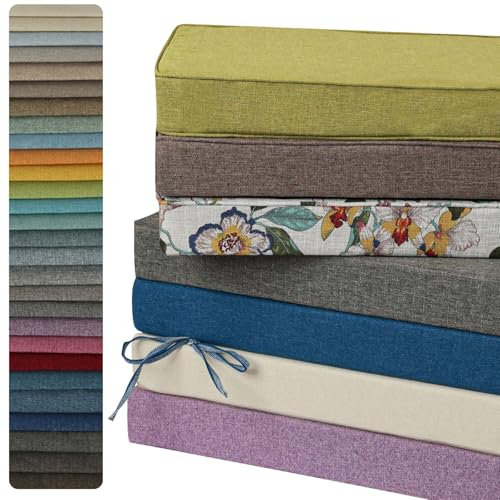 Custom Size Bench Cushion,Window Seat Cushion Personalized Garden Bench Cushions,Non Slip Washable Bay Window Seat Pads,High-Resilience Cushion for Garden Bench Patio Swing Sofa Seat,5CM
