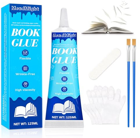 Professional Book Binding Glue - Acid-Free PVA Adhesive for Book Repair, Crafting & DIY Projects | Flexible, Clear Drying, Non-Toxic | 125ml (4.2oz) for Precision Application