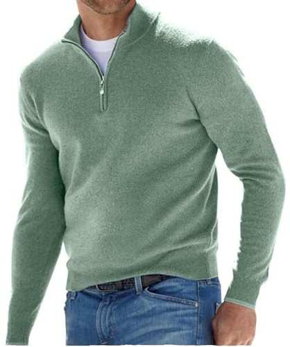 Men's Jumpers Mens Quarter Zip Sweaters Long Sleeve Slim Fit Pullover V Neck Casual Knit Sweater Polos Shirts Loose Lightweight Sweatshirts Jumper Casual Knitwear