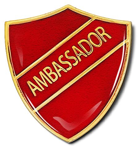 Pin's à épinglette de bouclier ambassadeur, taille unique, Fer