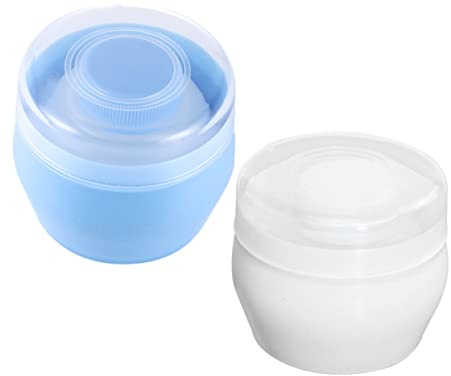 LRXIYODE 2st Bärbar Puderdosa Med Puff För Snygg Och Praktisk Behållare För Babypuder Resor Och Barnvård