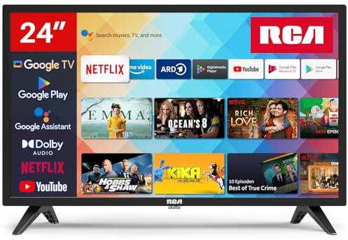 RCA Smart TV 24 Pouces (60 cm), Google TV HD LED WiFi Connectée Téléviseurs avec Triple Tuner, VIDAA Remote App, Molotov, Netflix, Prime Video, Disney+, Youtube, 2025