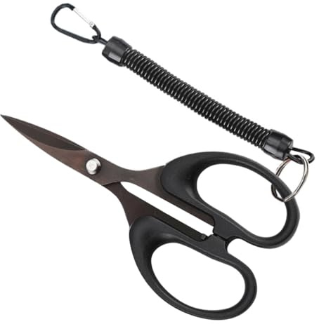 Parliky Tijeras de Pesca Resistentes para Línea Trenzada con Mango Antideslizante Corte Preciso y Portátil para Accesorios y Herramientas de Pesca Agua y