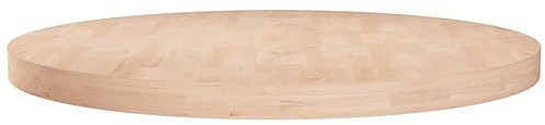 XHNIFBN Massivholz Tischplatte Ø60x4 cm unbehandeltes Eichenholz rustikaler Couchtisch Tischplatte zum Lackieren für Living Room Küche Büro