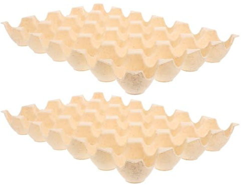 OKUMEYR Scatola per Uova da Cucina 24 Posti Beige, Vassoio Portauova Riutilizzabile in Materiale Sicuro e Leggero, Organizzatore per Uova da Frigorifero per Conservazione e
