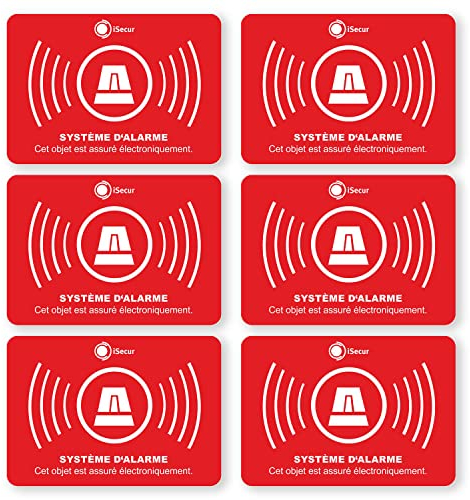 Autocollant alarme - 6x en 5 cm - Indication du système d'alarme - pour fenêtre, maison, voiture, camion, engin de chantier I hin240