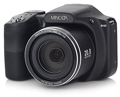 Minolta 20 Mega Pixels High Wi-Fi Digital Camera with 35x Optical Zoom, 1080p HD Video & 3 LCD, Black (MN35Z-BK)