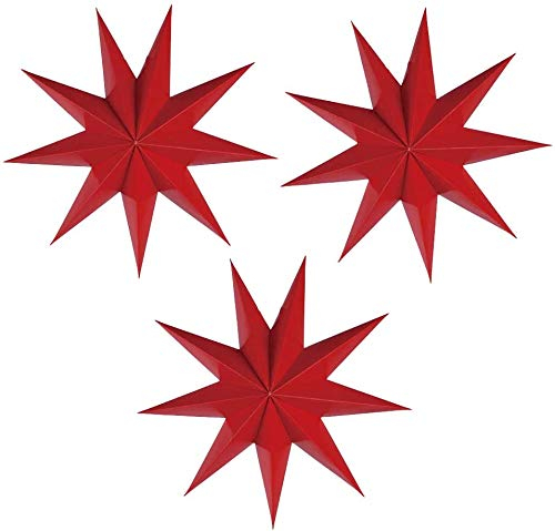 3 Piezas Estrella de Papel Decoración de La Linterna 9 Estrellas Puntiagudas Bodas Celebración de La Fiesta de Cumpleaños de Vacaciones de Navidad Adornos Colgantes Adorno
