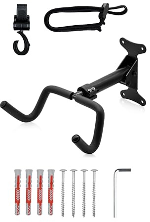 KD-TECH VELOSTAR Premium Fahrrad Wandhalterung - Verstellbar, Platzsparend & Robust - Fahrrad Wandbefestigung - Für E-Bikes & Standardräder bis 40kg aus Legierter Stahl 41 x 27 x 18 cm